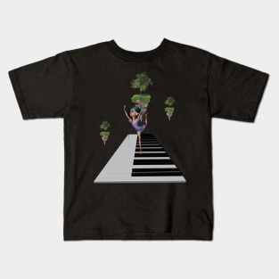 Cute fairy dancing on a piano Kids T-Shirt